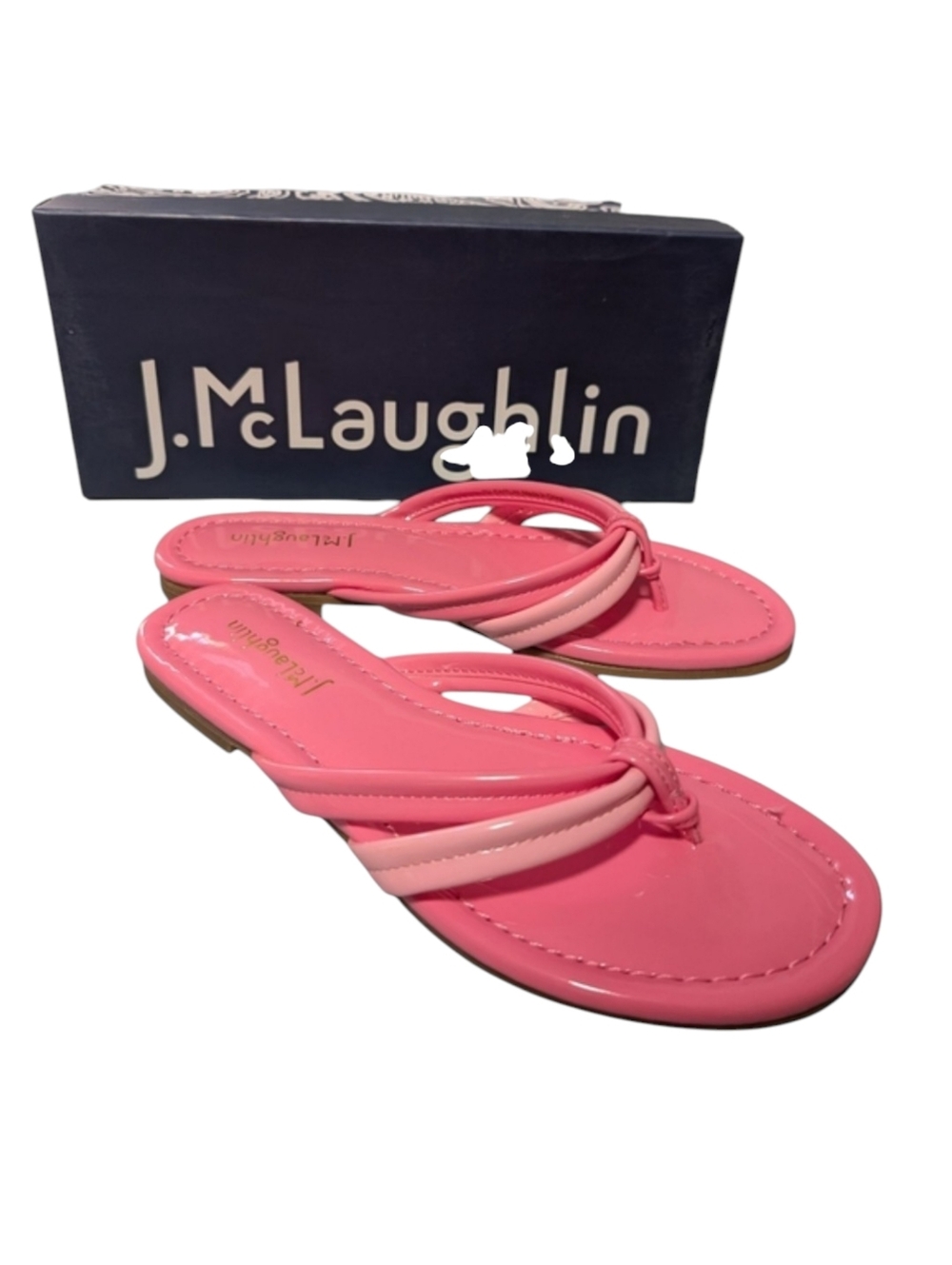 J. McLaughlin Caitlin Thong Sandal Pink with Dust Bag Box Size 7